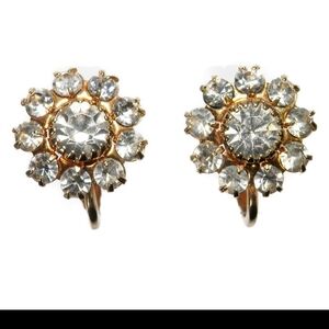 Elegant Gold and Silver Crystal Earrings